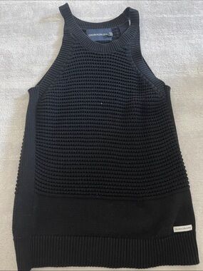 Calvin Klein Jeans Textured Black Knit Tank